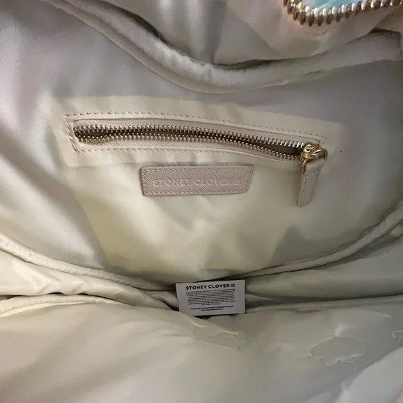 Stoney Clover Lane Heart Shape Mint Picnic Nylon Lined Gingham Bag Initial R NWT
